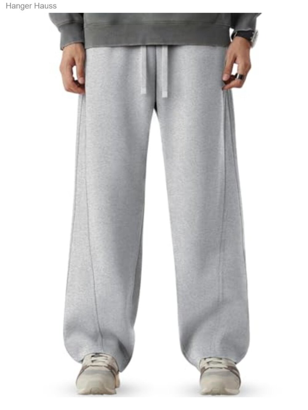 Men's Baggy Sweatpants Cotton Blend Wide Leg Open Bottom Lounge Pants